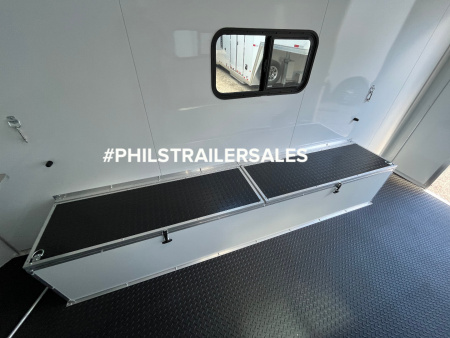 New CONTINENTAL CARGO Crew trailer 7X14 DOG HOUSE Office Trailer BENCHES WITH STORAGE & MINI SPLIT!