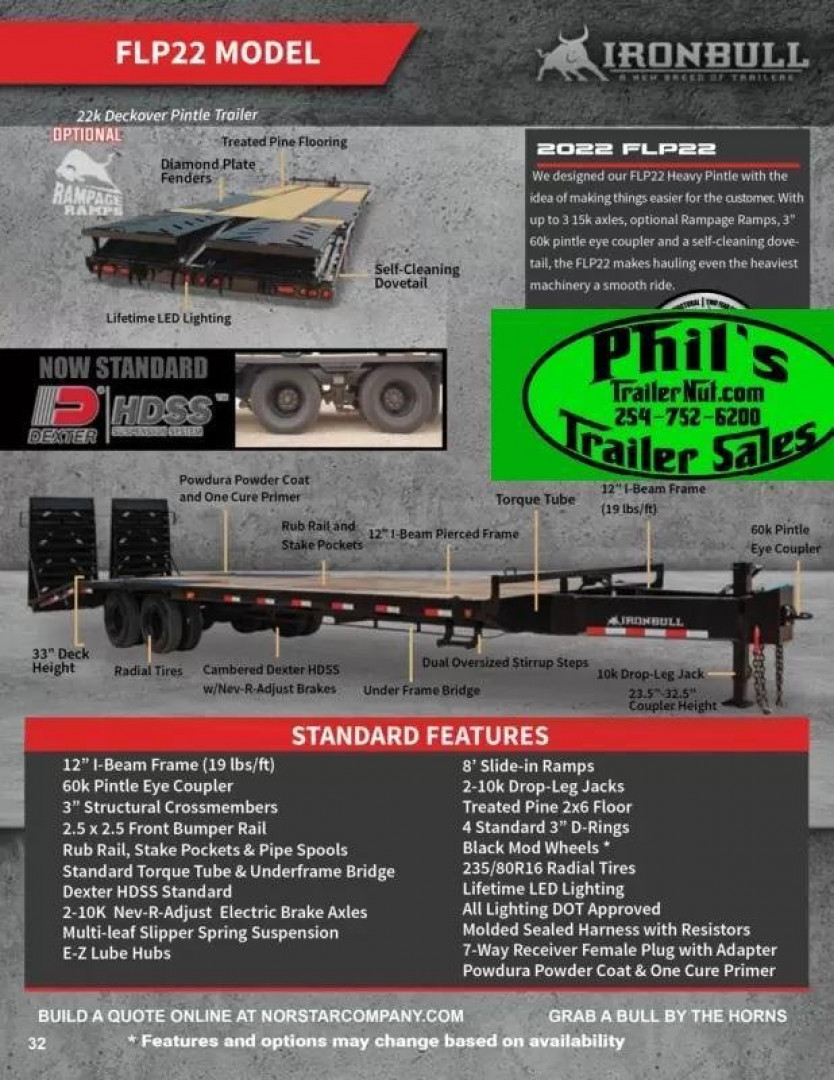 New 2026 Iron Bull EQUIPMENT TRAILER 102 X 30 24K GVWR IRONBULL PINTLE HITCH Deckover Trailer