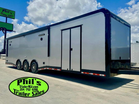 New ONLY 1 AT THIS PRICE! GET IT BEFORE IT'S GONE! CONTINENTAL CARGO NEW 85X34 ENCLOSED RACE TRAILER BATHROOM ELECTRIC AWNING CAR HAULER TRAILER CARGO TRAILERS Car / Racing Trailer