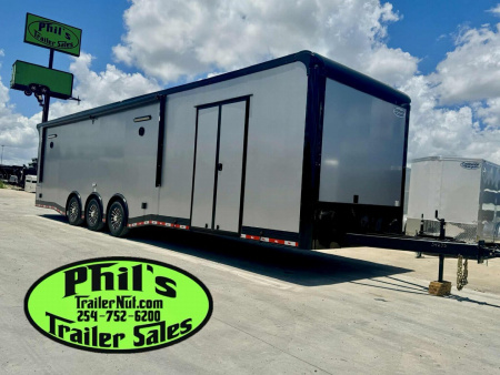New ONLY 1 AT THIS PRICE! GET IT BEFORE IT'S GONE! CONTINENTAL CARGO NEW 85X34 ENCLOSED RACE TRAILER BATHROOM ELECTRIC AWNING CAR HAULER TRAILER CARGO TRAILERS Car / Racing Trailer