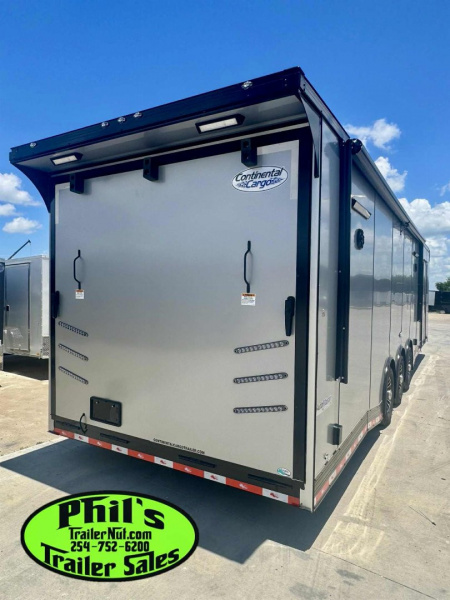 New ONLY 1 AT THIS PRICE! GET IT BEFORE IT'S GONE! CONTINENTAL CARGO NEW 85X34 ENCLOSED RACE TRAILER BATHROOM ELECTRIC AWNING CAR HAULER TRAILER CARGO TRAILERS Car / Racing Trailer