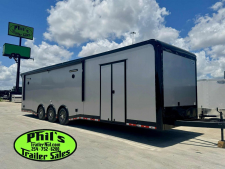 New ONLY 1 AT THIS PRICE! GET IT BEFORE IT'S GONE! CONTINENTAL CARGO NEW 85X34 ENCLOSED RACE TRAILER BATHROOM ELECTRIC AWNING CAR HAULER TRAILER CARGO TRAILERS Car / Racing Trailer