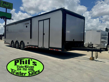 New ONLY 1 AT THIS PRICE! GET IT BEFORE IT'S GONE! CONTINENTAL CARGO NEW 85X34 ENCLOSED RACE TRAILER BATHROOM ELECTRIC AWNING CAR HAULER TRAILER CARGO TRAILERS Car / Racing Trailer