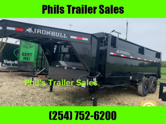 New 2025 IRON BULL NEW 83X16 DUMP TRAILER 4 ft sides GOOSENECK OPEN UTILITY Dump Trailer SCISSOR LIFT