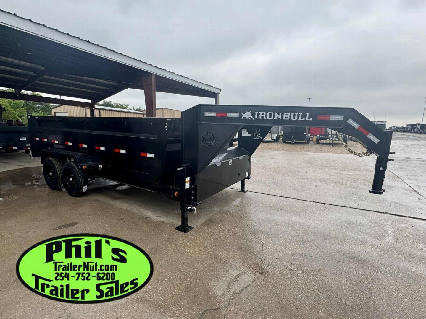 New 2025 IRON BULL NEW 83X16 3 FT SIDE WALLS GOOSENECK DUMP TRAILER OPEN UTILITY Dump Trailer