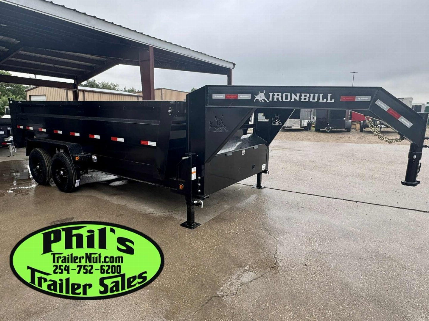 New 2025 IRON BULL NEW 83X16 3 FT SIDE WALLS GOOSENECK DUMP TRAILER OPEN UTILITY Dump Trailer