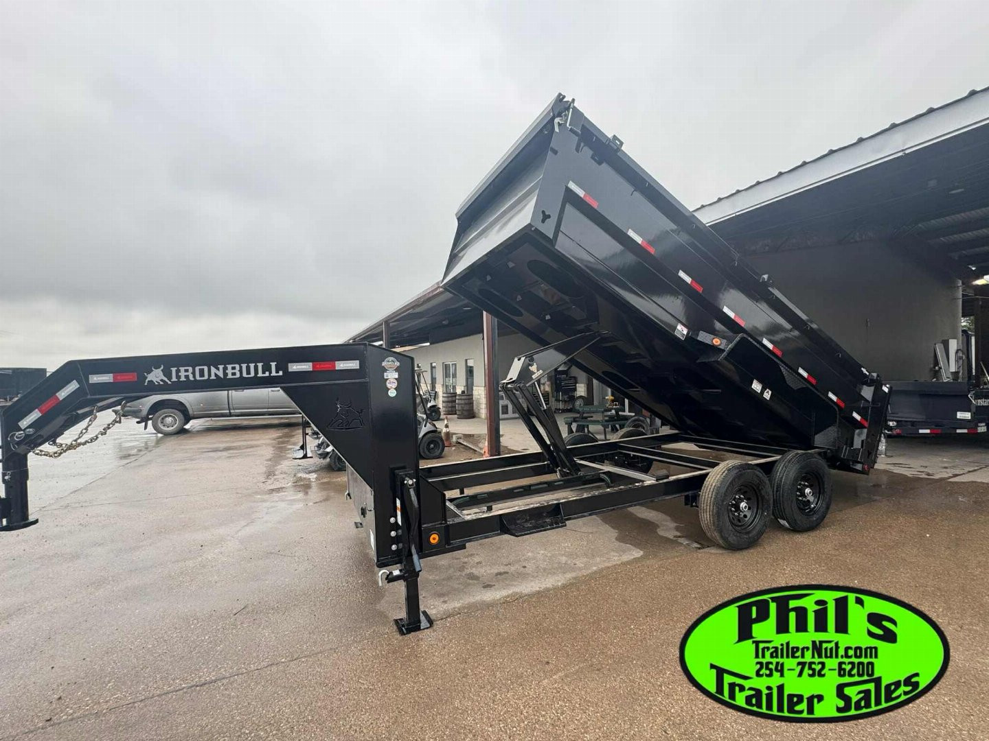 New 2025 IRON BULL NEW 83X16 3 FT SIDE WALLS GOOSENECK DUMP TRAILER OPEN UTILITY Dump Trailer