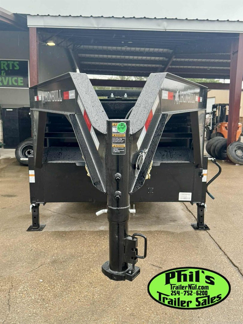 New 2025 IRON BULL NEW 83X16 3 FT SIDE WALLS GOOSENECK DUMP TRAILER OPEN UTILITY Dump Trailer