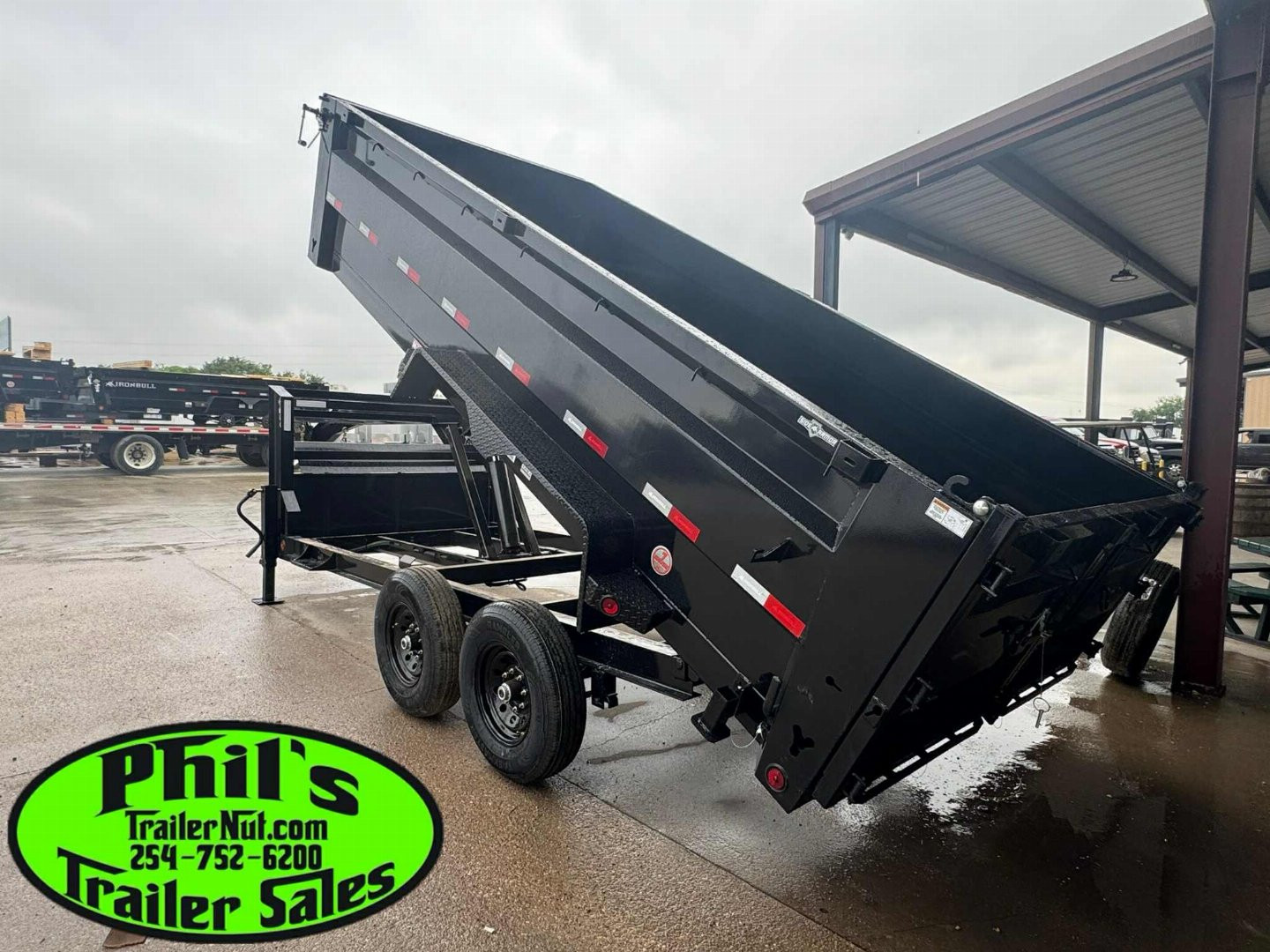 New 2025 IRON BULL NEW 83X16 3 FT SIDE WALLS GOOSENECK DUMP TRAILER OPEN UTILITY Dump Trailer
