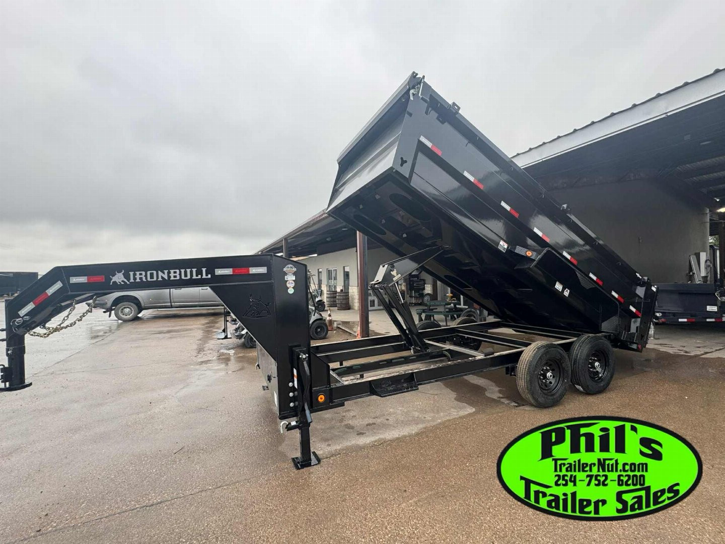 New 2025 IRON BULL NEW 83X16 3 FT SIDE WALLS GOOSENECK DUMP TRAILER OPEN UTILITY Dump Trailer