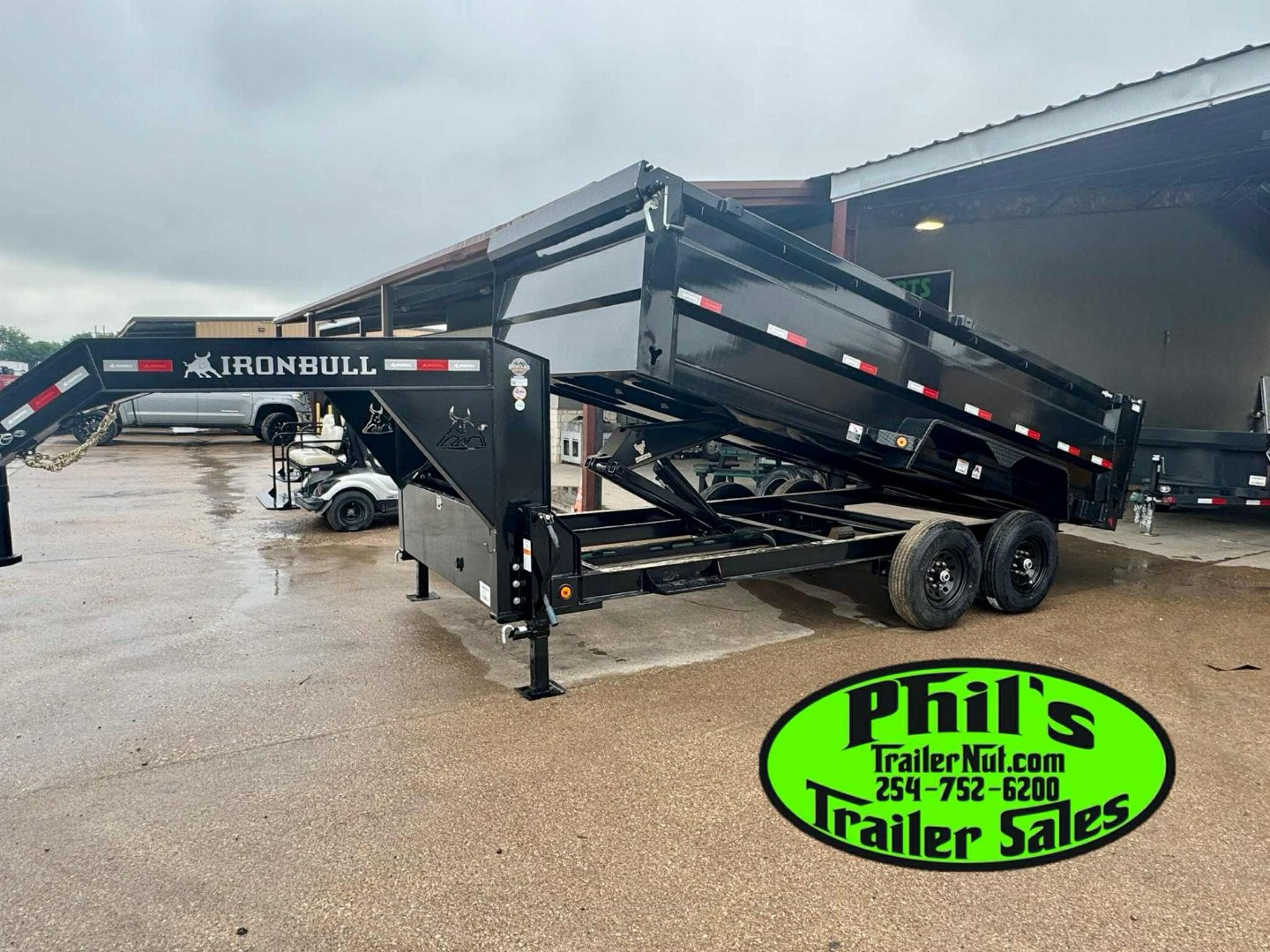 New 2025 IRON BULL NEW 83X16 3 FT SIDE WALLS GOOSENECK DUMP TRAILER OPEN UTILITY Dump Trailer