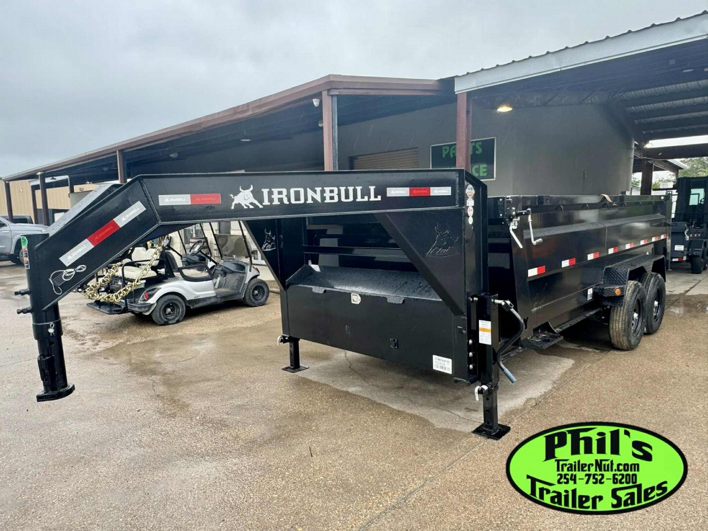 New 2025 IRON BULL NEW 83X16 3 FT SIDE WALLS GOOSENECK DUMP TRAILER OPEN UTILITY Dump Trailer