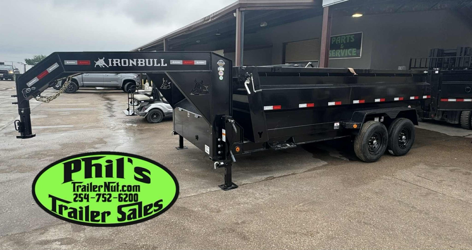 New 2025 IRON BULL NEW 83X16 3 FT SIDE WALLS GOOSENECK DUMP TRAILER OPEN UTILITY Dump Trailer