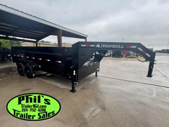 New 2025 IRON BULL NEW 83X16 3 FT SIDE WALLS GOOSENECK DUMP TRAILER OPEN UTILITY Dump Trailer
