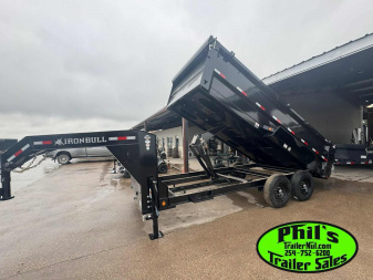 New 2025 IRON BULL NEW 83X16 3 FT SIDE WALLS GOOSENECK DUMP TRAILER OPEN UTILITY Dump Trailer