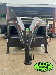 New 2025 IRON BULL NEW 83X16 3 FT SIDE WALLS GOOSENECK DUMP TRAILER OPEN UTILITY Dump Trailer