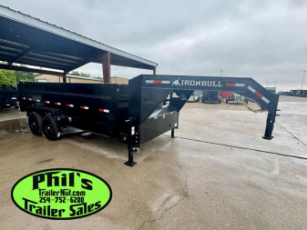 New 2025 IRON BULL NEW 83X16 3 FT SIDE WALLS GOOSENECK DUMP TRAILER OPEN UTILITY Dump Trailer