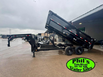 New 2025 IRON BULL NEW 83X16 3 FT SIDE WALLS GOOSENECK DUMP TRAILER OPEN UTILITY Dump Trailer