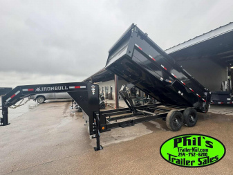 New 2025 IRON BULL NEW 83X16 3 FT SIDE WALLS GOOSENECK DUMP TRAILER OPEN UTILITY Dump Trailer