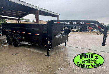 New 2025 IRON BULL NEW 83X16 3 FT SIDE WALLS GOOSENECK DUMP TRAILER OPEN UTILITY Dump Trailer