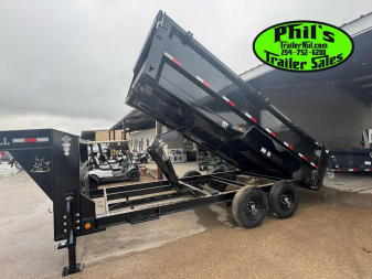 New 2025 IRON BULL NEW 83X16 3 FT SIDE WALLS GOOSENECK DUMP TRAILER OPEN UTILITY Dump Trailer