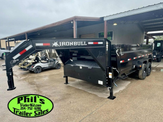 New 2025 IRON BULL NEW 83X16 3 FT SIDE WALLS GOOSENECK DUMP TRAILER OPEN UTILITY Dump Trailer