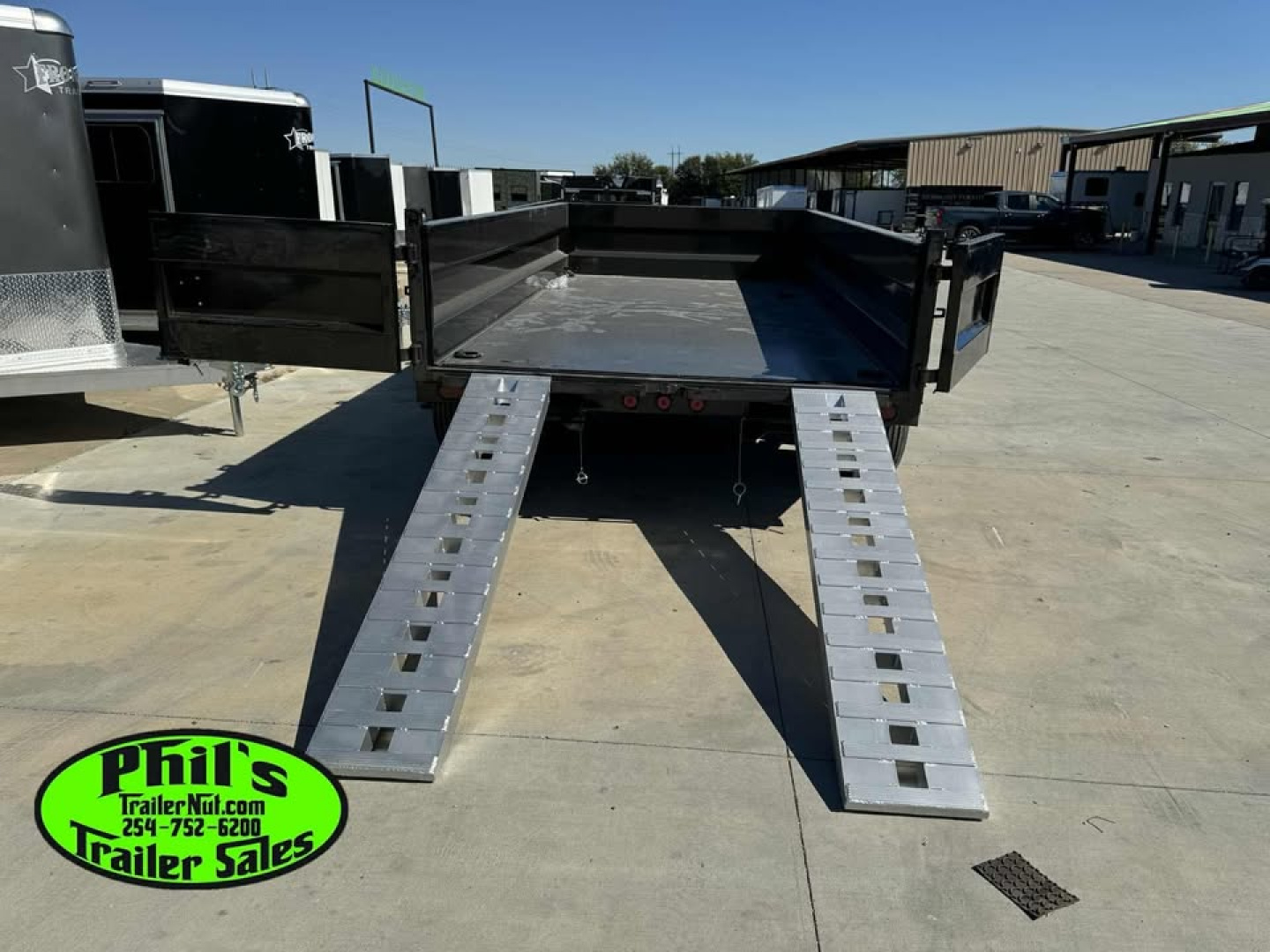 New Iron Bull NEW 83X14 DUMP TRAILER OPEN UTILITY W/TARP AND RAMP Dump Trailer NEW ALUMINUM RAMPS