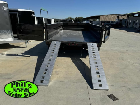New Iron Bull NEW 83X14 DUMP TRAILER OPEN UTILITY W/TARP AND RAMP Dump Trailer NEW ALUMINUM RAMPS