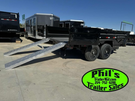 New Iron Bull NEW 83X14 DUMP TRAILER OPEN UTILITY W/TARP AND RAMP Dump Trailer NEW ALUMINUM RAMPS