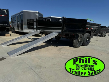 New Iron Bull NEW 83X14 DUMP TRAILER OPEN UTILITY W/TARP AND RAMP Dump Trailer NEW ALUMINUM RAMPS