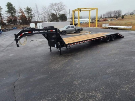 New 2026 Iron Bull 34' TANDEM DUAL TRAILER 9' HYDRALIC DOVE GOOSENECK Equipment Trailer