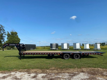 New 2026 Iron Bull 34' TANDEM DUAL TRAILER 9' HYDRALIC DOVE GOOSENECK Equipment Trailer