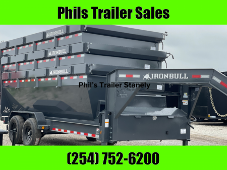 New 83X16 16 K GVWR 8K AXLES 17.5 Iron Bull ROLL OFF DUMP TRAILERS GOOSENECK Dump Trailer