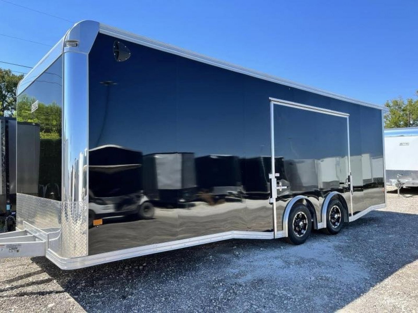 New RED TAG SALE!! 2024 E-Z Hauler 20' ALL ALUMINUM CAR HAULER LARGE ESCAPE DOOR FINISHED OUT Car / Racing Trailer .080 SCREWLESS EXTERIOR