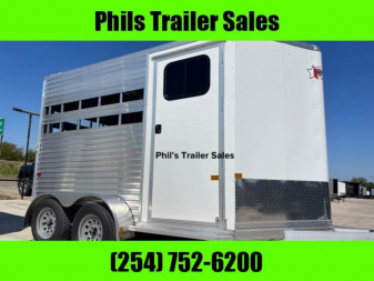 New 2024 Frontier Trailers 2 Horse slant Trailer Aluminum extra ht  Stock / Stock Combo Trailer