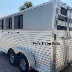 New FRONTIER 3 HORSE SLANT TRAILER ALUMINUM HORSE TRAILER Stock / Stock Combo Trailer