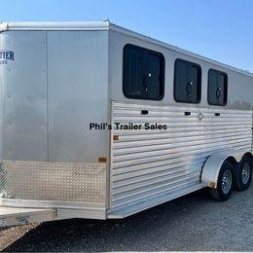 New FRONTIER 3 HORSE SLANT TRAILER ALUMINUM HORSE TRAILER Stock / Stock Combo Trailer