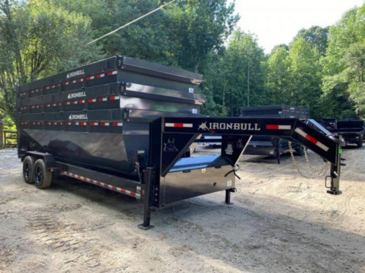 New 2025 IRON BULL 20' ROLL OFF DUMP TRAILERS WITH 3 BINS Dump Trailer UPGRADED 8K AXLES