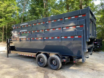 New 2025 IRON BULL 20' ROLL OFF DUMP TRAILERS WITH 3 BINS Dump Trailer UPGRADED 8K AXLES