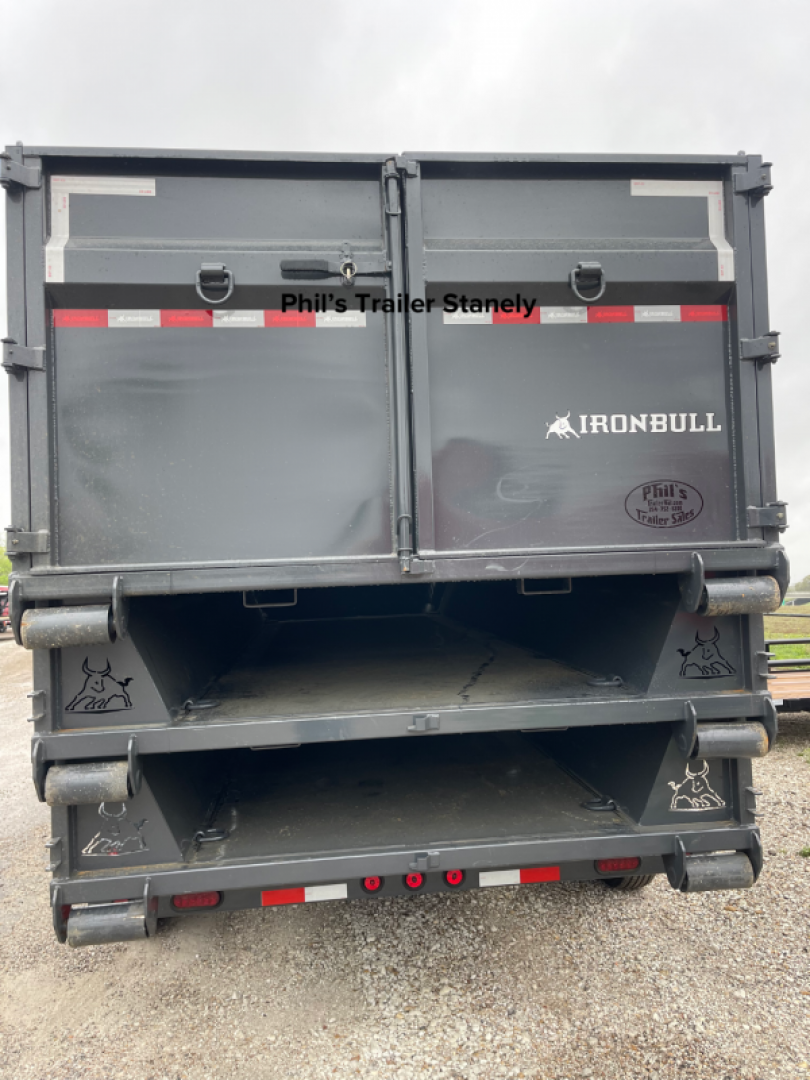 New Iron Bull 16' ROLL OFF DUMP TRAILERS GOOSENECK Dump Trailer WITH 3 BINS