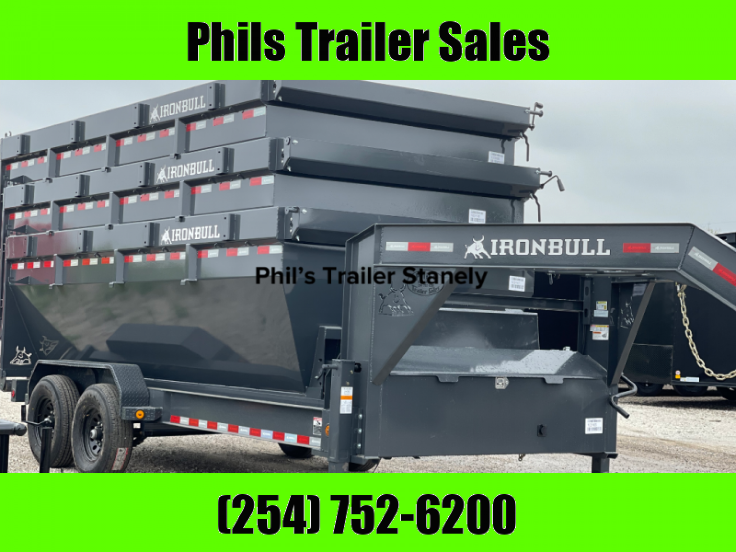 New Iron Bull 16' ROLL OFF DUMP TRAILERS GOOSENECK Dump Trailer WITH 3 BINS