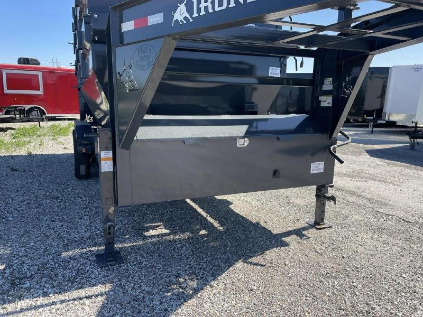 New Iron Bull 16' ROLL OFF DUMP TRAILERS GOOSENECK Dump Trailer WITH 3 BINS