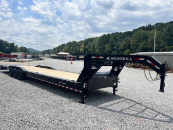 New 2026 IRON BULL NEW 102X40 GOOSENECK EQUIPMENT TRAILER DRIVE OVER FENDERS OPEN TRAILER UTILITY Equipment Trailer