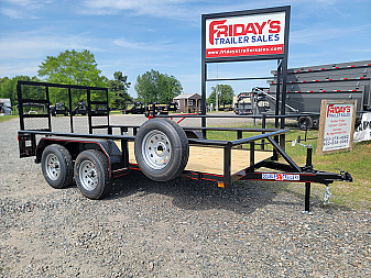 New 2025 Double A Trailers 14'x77  Tandem Axle Pipe Top w/ Tailgate