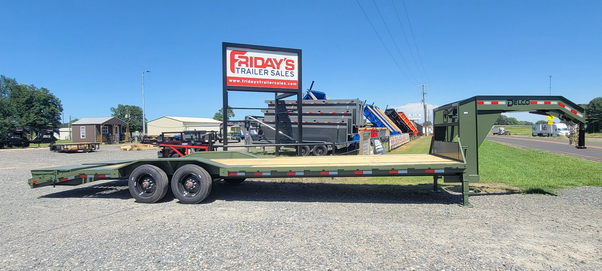 New 2025 Delco Trailers CO 20K 28' x 102" Gooseneck w/ Mega Ramps Equipment Trailer