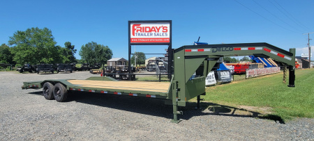 New 2025 Delco Trailers CO 20K 28' x 102  Gooseneck w/ Mega Ramps Equipment Trailer