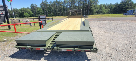 New 2025 Delco Trailers CO 20K 28' x 102" Gooseneck w/ Mega Ramps Equipment Trailer