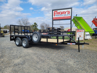 New 2025 DOUBLE A 16'x83  Tandem Axle Pipe Top w/ Tailgate Utility Trailer