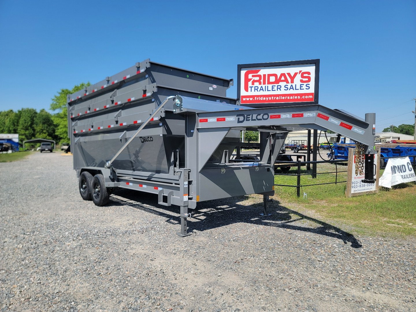 New 2025 Delco Trailers 16' x 83" Roll-Off Dump Trailer w/ 3 Bins