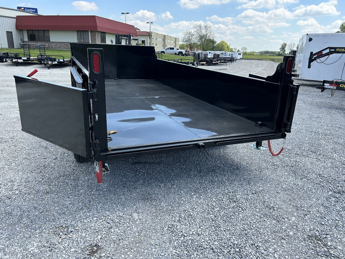 New 2026 Quality Steel and Aluminum 7x16 Low Profile Dump Trailer